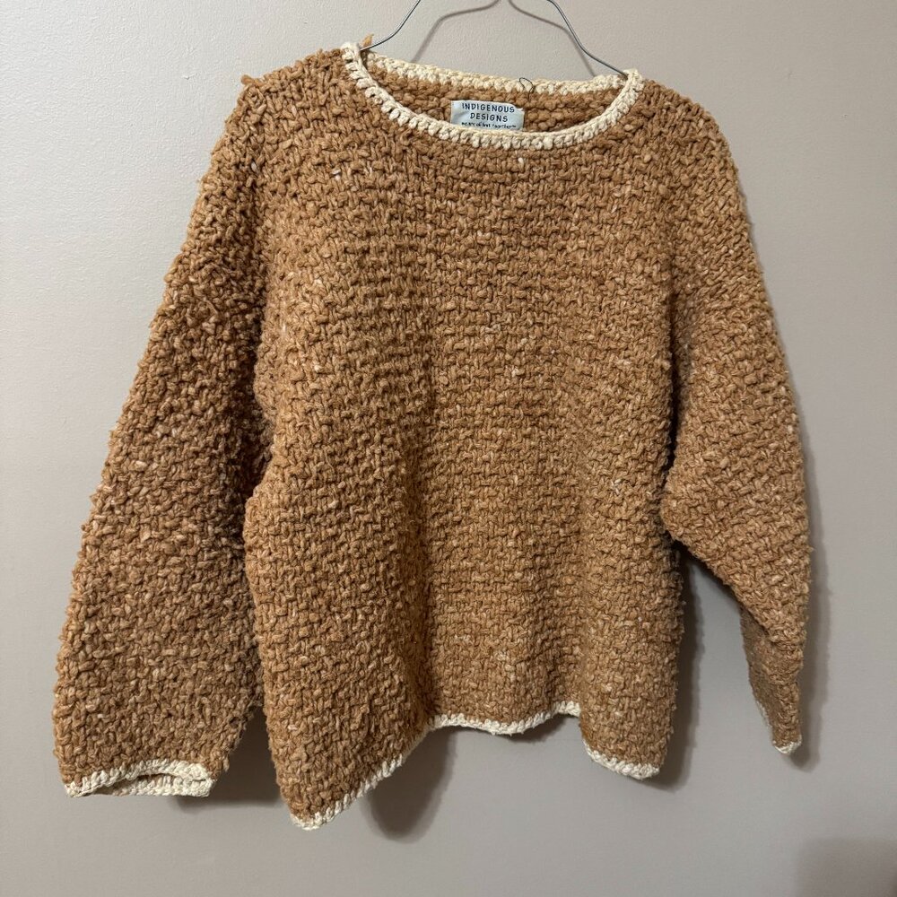 280- Vintage INDIGENOUS DESIGNS Hand Knit Sweater | Boho Chunky Pullover
